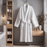 100% Turkish Cotton Mid-Calf Bathrobe with Pockets - Presidential Comfort